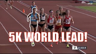 5k WORLD LEAD and NCAA D3 NATIONAL RECORD Full Race [upl. by Gnilrets946]