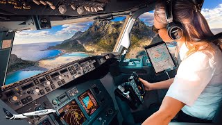 BOEING 737 Stunning LANDING Crete GREECE Heraklion Airport RWY27  Cockpit View  Airline Pilot Life [upl. by Inar620]