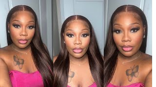 FLAWLESS BEAUTIFUL CHOCOLATE BROWN WIG FT Hermosa hair [upl. by Cohleen]