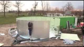 Construction of a Biolectric biogas plant in only 3 days  Green electricity out of slurry [upl. by Alyhs496]