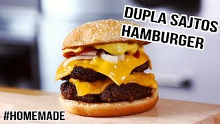 Homemade dupla sajtos hamburger [upl. by Otrebireh]