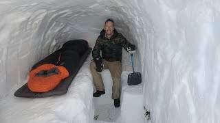 Camping in Alaskas Deepest Snow with a Dugout Survival Shelter [upl. by Capp]