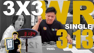 Fastest Rubiks cube 3x3 WR 313 sec WORLD RECORD [upl. by Ianteen]