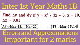 Problem on errors and approximationsInter 1st Year Maths 1B in telugumaths naresh eclass [upl. by Assetak362]