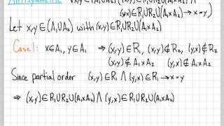 Proof and Problem Solving  Partial Order Example 01 [upl. by Lahcear]