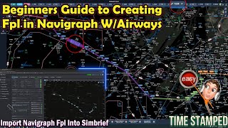 EASY Navigraph Flight plan WAirways  Import into Simbrief generate flight amp dwnload in plane [upl. by Haneekas204]