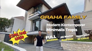 Graha Family Super Mewah 32M  Layout Lega Full Marmer Modern Kontemporer amp Minimalis Tropis [upl. by Akiemat]