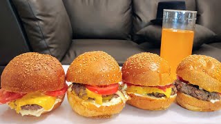 BISON CHEESEBURGERS HOMEMADE FAST FOOD EATING SHOW MUKBANG [upl. by Eimaj]