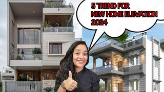 Top 5 exterior home design trends 2024  home elevation design 2024 interiordesign [upl. by Eenobe]