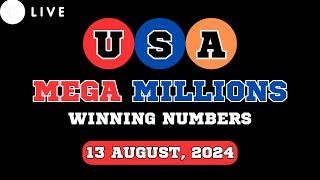 Mega Millions Lottery Drawing for Aug 13 2024  Live Winning Numbers amp Results [upl. by Zasuwa890]