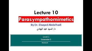 Lecture 10  Parasympthomimetics  Dr Elsayed Abdelhadi  2023  2024 [upl. by Civ]