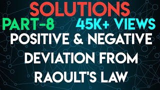 SOLUTIONS PART8 POSITIVE AND NEGATIVE DEVIATION FROM RAOULTS LAW CBSENEETIITJEE [upl. by Stets223]