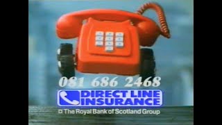 Commercial advert break from British tv 1991 Feat Lunn Polly Direct Line etc [upl. by Ellehcen591]