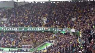 VfL Wolfsburg  Eintracht Braunschweig BTSV Fans singing [upl. by Alarice348]