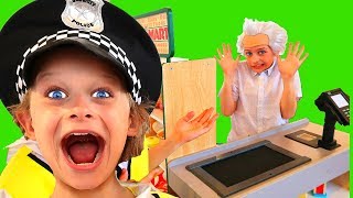 Grandpa Sockie Grocery Store Health Inspector  Pretend Play [upl. by Carlye]