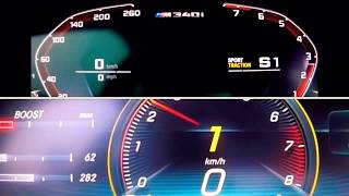 2019 BMW M340i G20 vs 2019 MercrdesBenz C43 AMG Facelift 0200 kmh [upl. by Sculley]