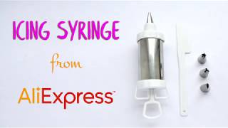 Cake Decorating Piping Icing Syringe Tool Set Aliexpress Unboxing [upl. by Elizabeth]