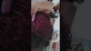 Depois de descolorir cabelo Violeta genciana com creme no cabelo [upl. by Haraj951]