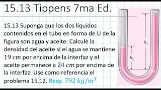 MECÁNICA DE FLUIDOS presión hidrostática y de manómetro en U Cengel 326 [upl. by Elleirad158]