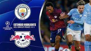 Man City vs RB Leipzig Extended Highlights  UCL Group Stage MD 5  CBS Sports Golazo [upl. by Atiuqes]