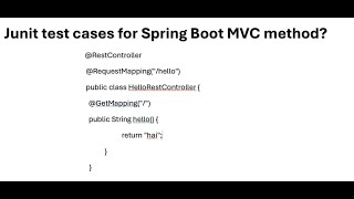 Junit test cases for Spring Boot MVC method Java 2024 [upl. by Hareema184]