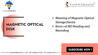 Magnetic Optical Disk  Fundamentals of Information Technology  eLearning Video [upl. by Madden981]