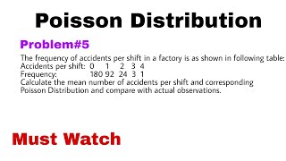 6 Poisson Distribution  Concept and Problem5 [upl. by Einotna]