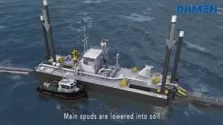 Animation of Damen cutter suction dredger CSD450 named quotAmorisquot at work in the Port of Antwerp [upl. by Igig2]