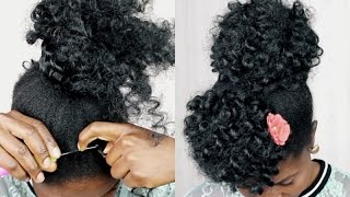 NO CORNROWS  BRAIDLESS CROCHET BRAIDS On Natural Hair Under 3 Minutes [upl. by Siryt617]