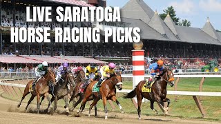 Live Saratoga Horse Racing Picks [upl. by Aronas]