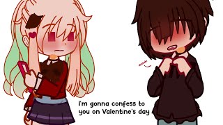 Im gonna confess to you on Valentines day  Hananene  TBHKJSHK  AU SCHOOL Gacha club [upl. by Anaili]