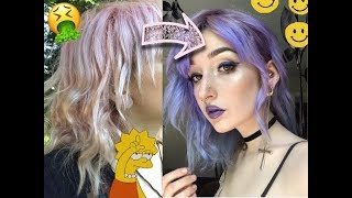 How I went from pink to purpleperiwinkle hair [upl. by Jayme]