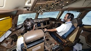 PIA Pakistan International Airlines London to Karachi from B777 flight deck [upl. by Eerrahs]