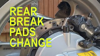 BMW R1100rt rear brake pads replacement service [upl. by Adimra]