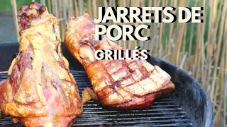 Jarrets de porc grillés au barbecue charbongaz  Recette  234 [upl. by Einuj]