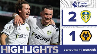 HIGHLIGHTS LEEDS UNITED 21 WOLVES  PREMIER LEAGUE [upl. by Zitah601]