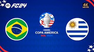 Brasil x Uruguai  Jogando Copa América com o Brasil  Semifinal  AO VIVO [upl. by Ntsyrk]