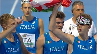 4 x 400m Relay MEN FINAL U20 CHAMPIONSHIPS  GROSSETO 2017 [upl. by Nerak]