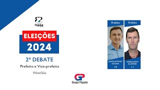 ELEIÇÕES 2024  DEBATE COM CANDIDATOS  PREFEITO E VICE DE WESTFÁLIA [upl. by Venetia]