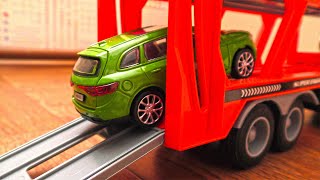 Video About Cars Being Transported by Truck and Placed in the Box [upl. by Venn475]