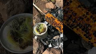 Amazing Lifehack How to Roast Corn Over a Fire and Brew Tea in the Wilderness survival camping [upl. by Eikciv]