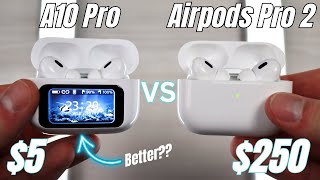 5 Fake AirPods Better than the Original Airpods Pro 2 vs A10 Pro [upl. by Nylorac]