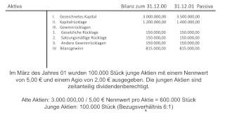 Gewinnverwendung AG Dividende zeitanteilig bei Ausgabe junger Aktien Bezugsverhältnis FOSBOS [upl. by Sacul873]