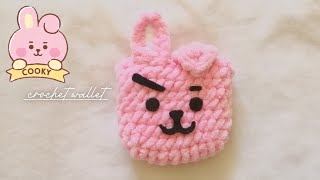 How to crochet cooky wallet 🐰💕  BTS crochet tutorial  jungkook crochet 🎀 [upl. by Kciredec]