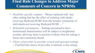 WEBINAR Implications of HCBS Final Rule on Non Residential Settings [upl. by Jem621]