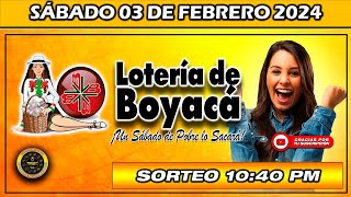 Resultado de LA LOTERIA DE BOYACA del SÁBADO 03 de febrero 2024 loteria loteríadeboyacá [upl. by Gaspard]