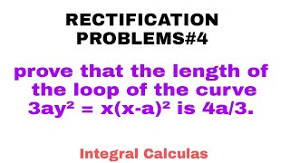 LENGTH OF CURVES  RECTIFICATION  PROBLEM 4 [upl. by Shuping]