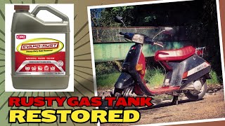 Say Goodbye to Rust Cleaning a 1985 Honda Aero 50 Gas Tank [upl. by Zolnay357]