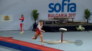 LAMPERIM Lauriane FRA  2017 Trampoline Worlds Sofia BUL  Qualification Tumbling Routine 1 [upl. by Malo]