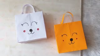 How to make cute mini shopping bag  simple and easy to make  paper crafts  better crafts [upl. by Seow439]